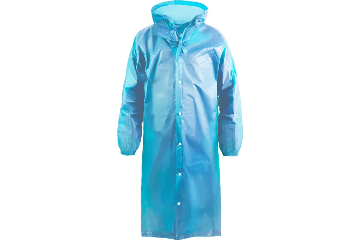 Komfi Дождевик-плащ на кнопках ПЭ голубой 18 мк 100 шт. 121838