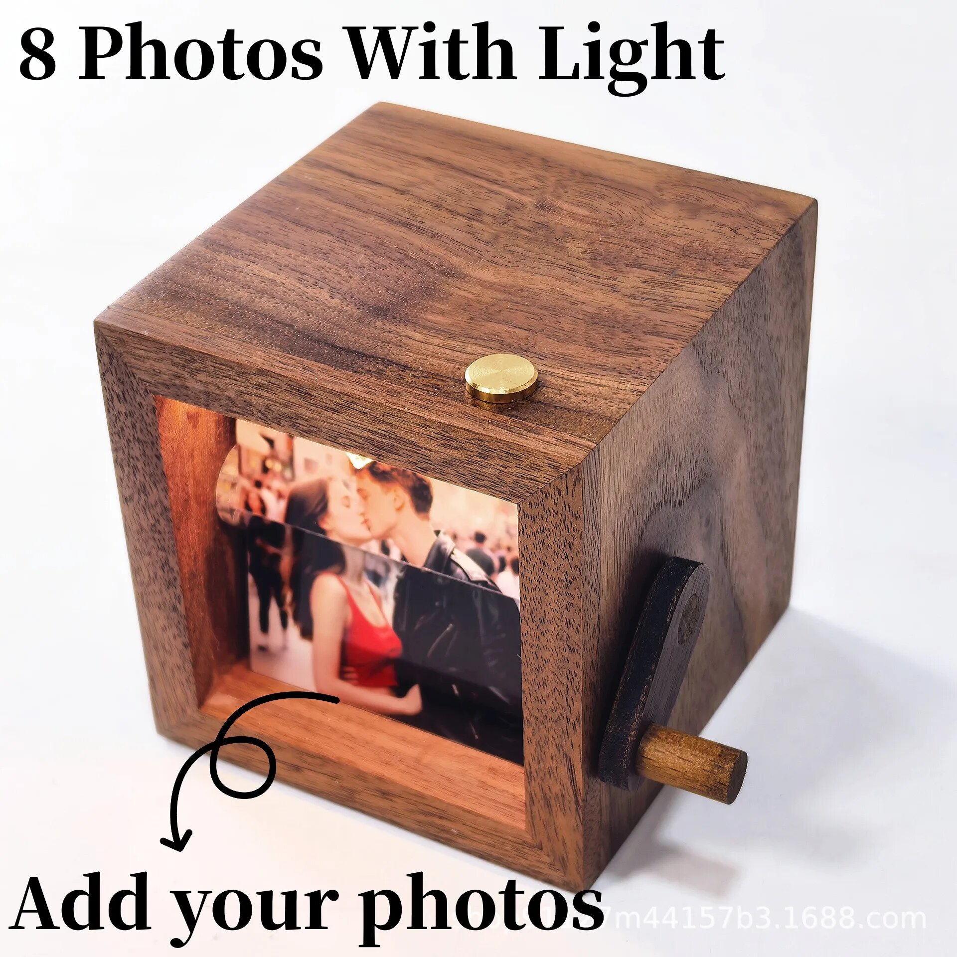 Персонализированная мемориальная раскладная книга рамка для фотографий деревянная анимационная фоторамка с ручным управлением альбом подарок для пар день Святого Валентина Brown 8p With light