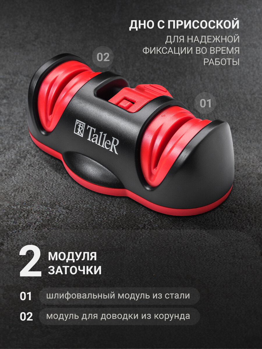 Точилка для ножей и ножниц TalleR TR-62507 Чендлер, 2-х ступенчатая заточка — фото 1