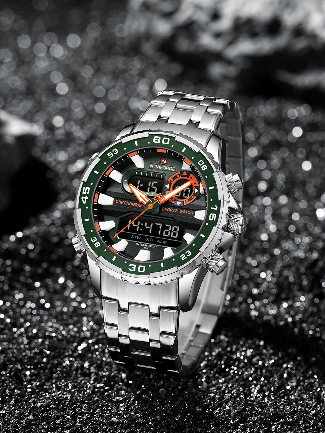 Наручные часы Naviforce, зеленый/серебристый — фото 1