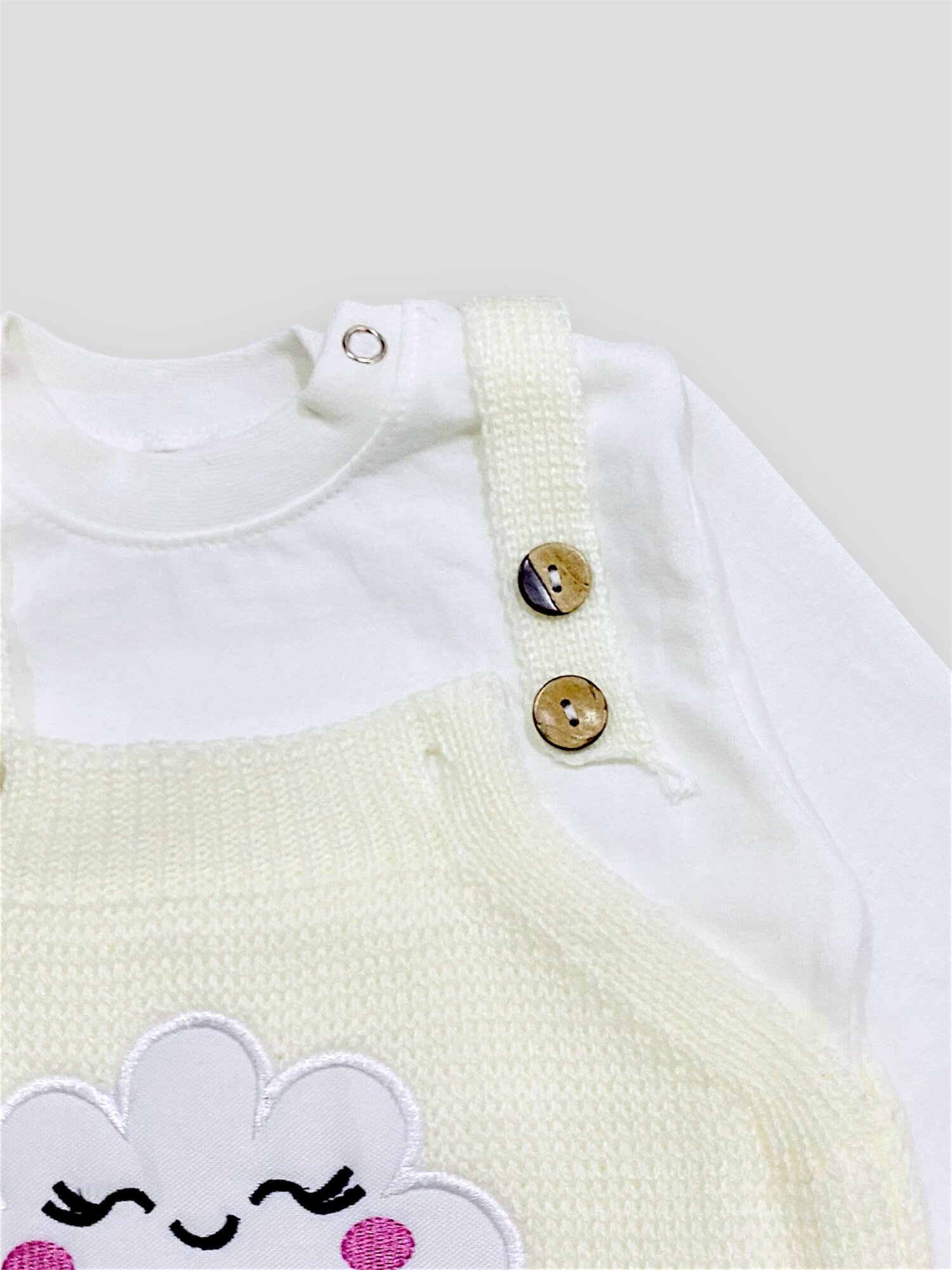 Комбинезон Gunesh Line Textile линейка, открытая стопа, размер 68, молочный — фото 1