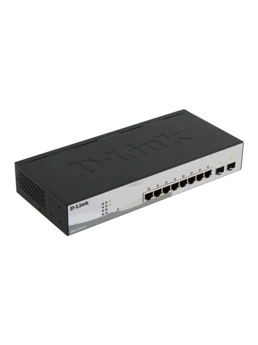 Коммутатор D-Link DGS-1210-10/F1A 8 портов (8x 1Gbs, 2x 1Gbs SFP, настраиваемый L2) (DGS-1210-10/F1A)