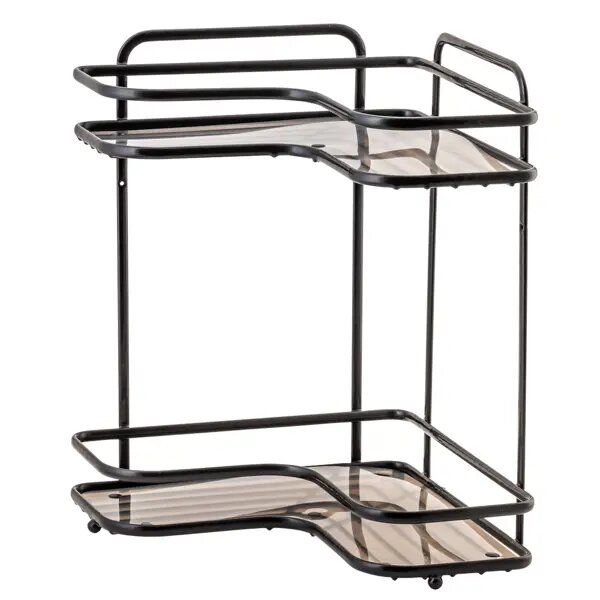 Полка для ванной Swensa Termo SWR-1004 двухъярусная угловая металл цвет чёрный