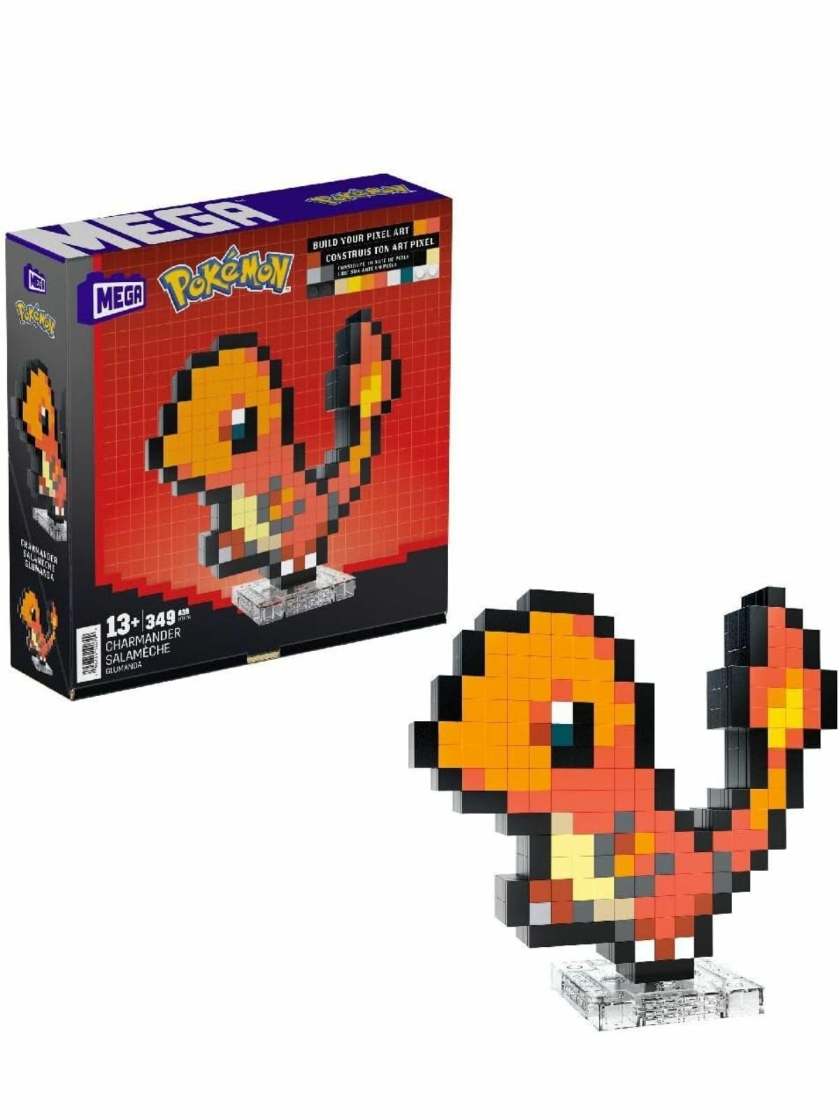 Мега Покемон Глуманда HTH76 - Сборная фигурка в стиле ретро пиксельного искусства с настенной подставкой