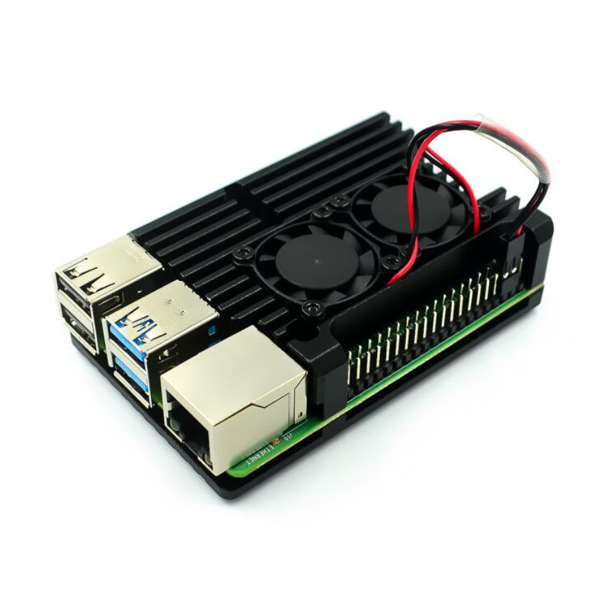 Металлический корпус радиатор для Raspberry Pi 4b / 4b+ с вентиляторами