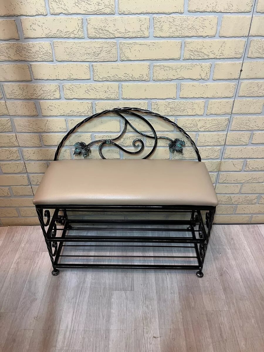 Кованая банкетка №18, Студия кованой мебели Нива, цвет слоновая кость — фото 1