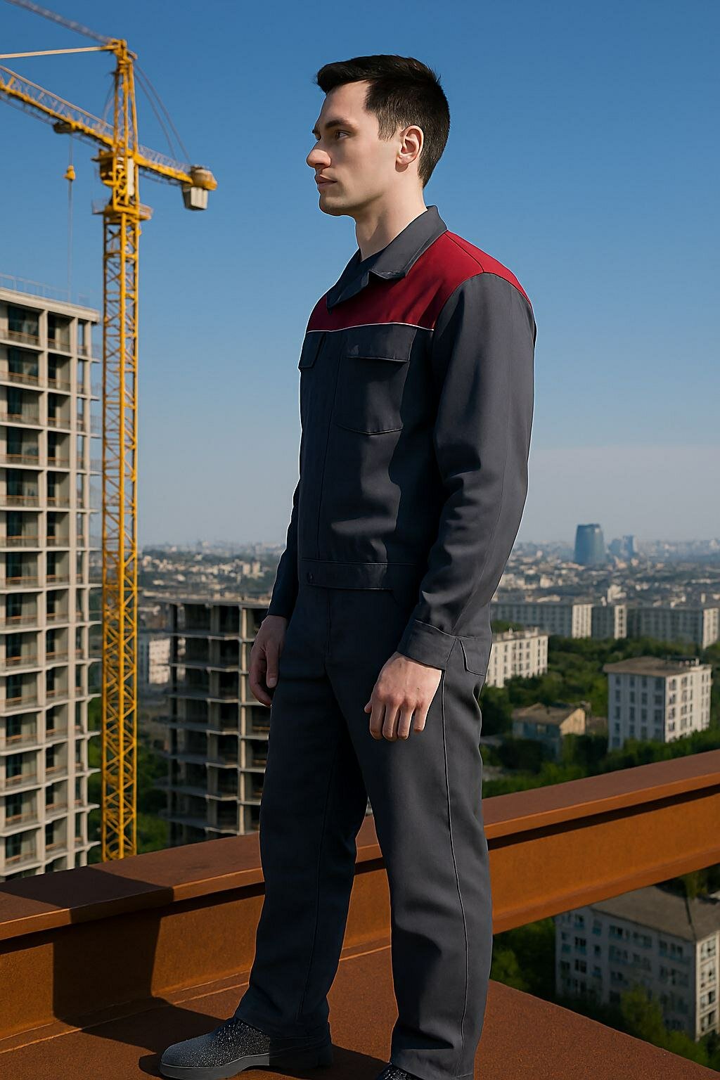 Костюм рабочий демисезонный (китель +комбинезон), мужской / спецодежда / защита от ветра и пыли — фото 1