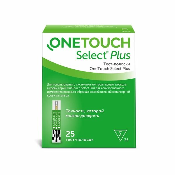 Тест-полоски Select Plus OneTouch/УанТач 25шт