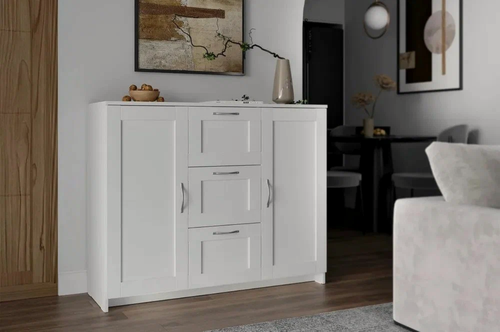 Изображение товара Тумба ГУД лакк "сириус", 2 двери и 3 ящика, 117 х 95 см, цвет: белая RU