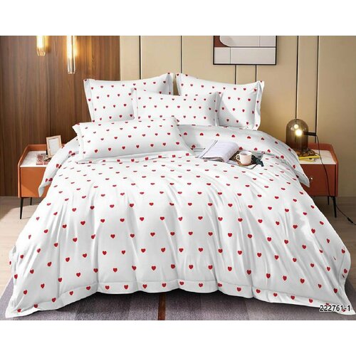 Комплект Постельного белья 2-х спальное Лев и Львица / Двуспальное / простыня 180x220 / пододеяльник 180x220 / Наволочки 70x70-2