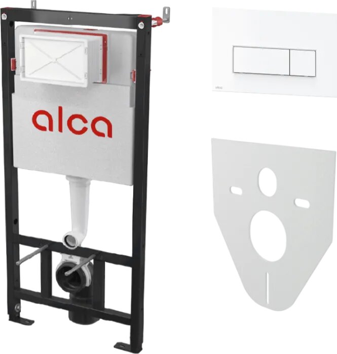 Инсталляция AlcaPlast AM101/1120 4 в 1 для унитаза с кнопкой смыва M570 белый