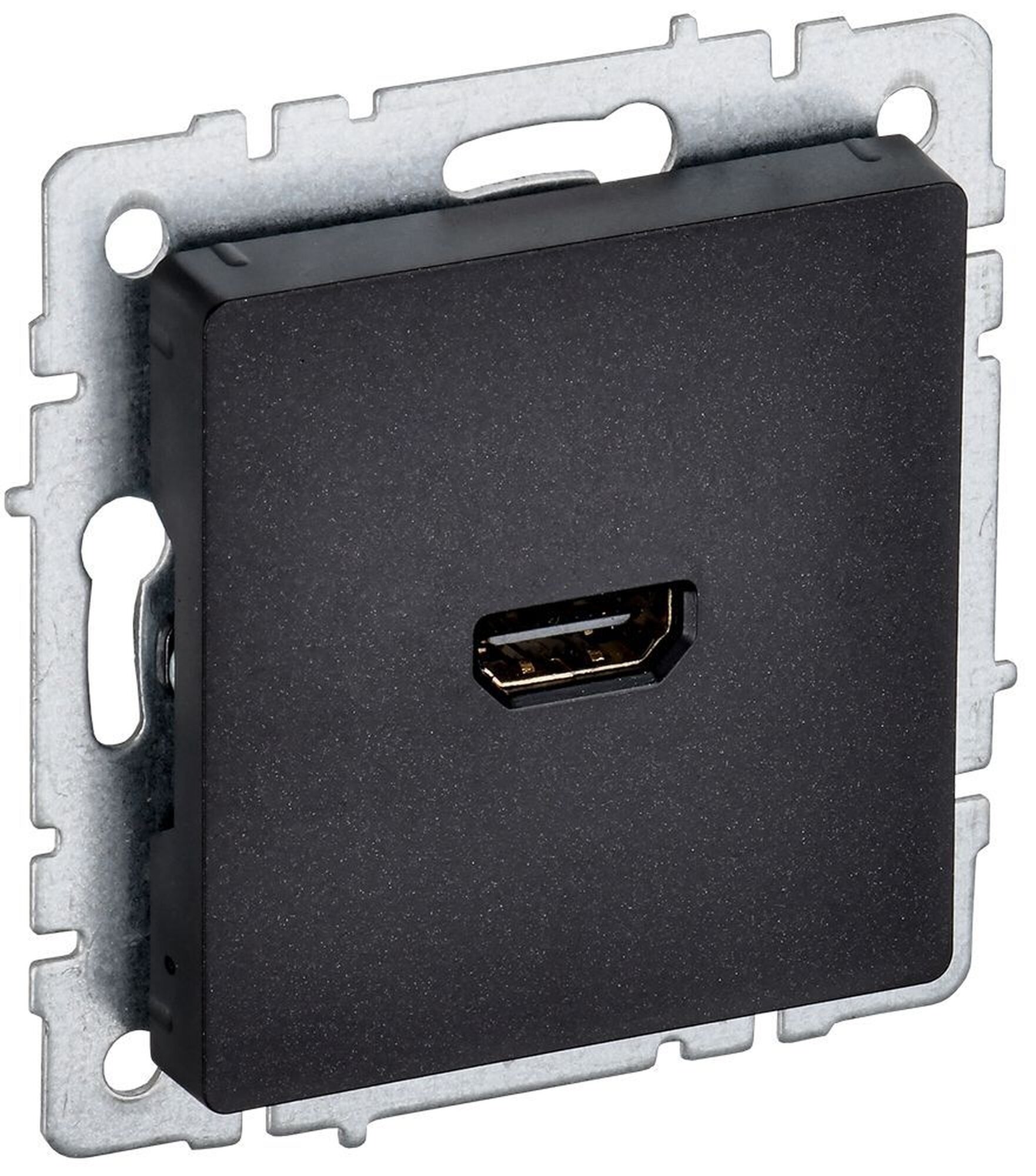 Розетка IEK BRITE HDMI РHDMI-0-БрЧ, чёрная, пластик, скрытый монтаж, 1 розетка