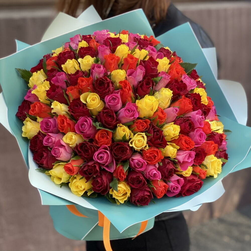 Букет из 151 розы Россия 40см крупные бутоны от Цветочная улыбка