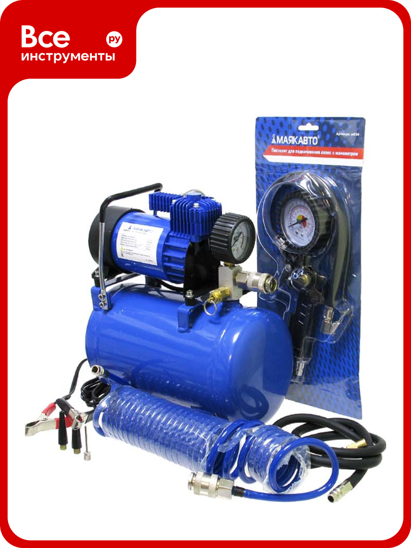 Компрессор МаякАвто АС 6003ма с ресивером 3л 12В ас6003ма