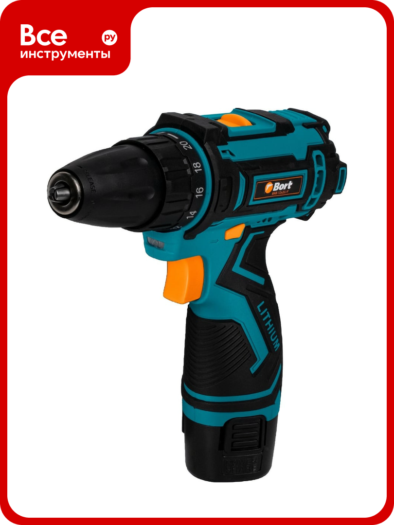 Аккумуляторная дрель-шуруповерт BORT BAB-12x2Li-F 93413083