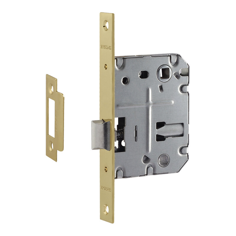 Защёлка врезная с фиксацией 70 мм золото Нора-М 4106