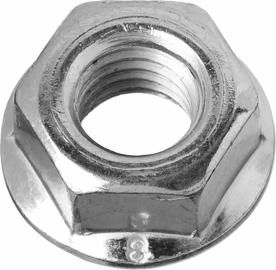 Гайка с фланцем ЗУБР DIN 6923 класс прочности 6 M10 из цинка 4 штуки 303636-10