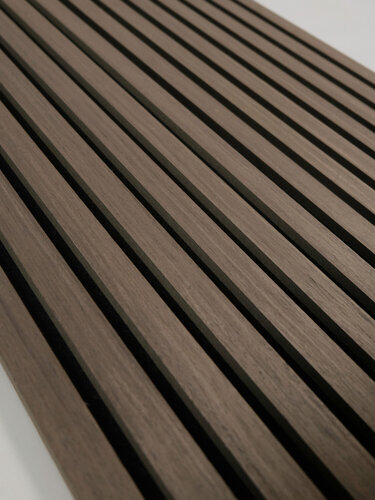 Изображение товара Акустические панели 2шт. 2750х280х14мм черный войлок, МДФ, шпон горький шоколад INDECO