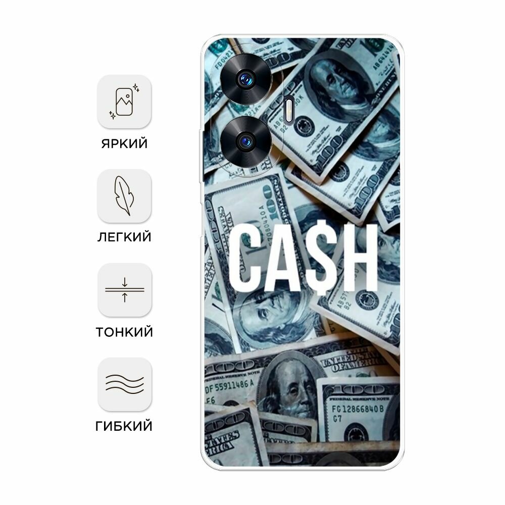 Силиконовый чехол на Realme C55 / Реалми C55 с принтом "Cash" — фото 1