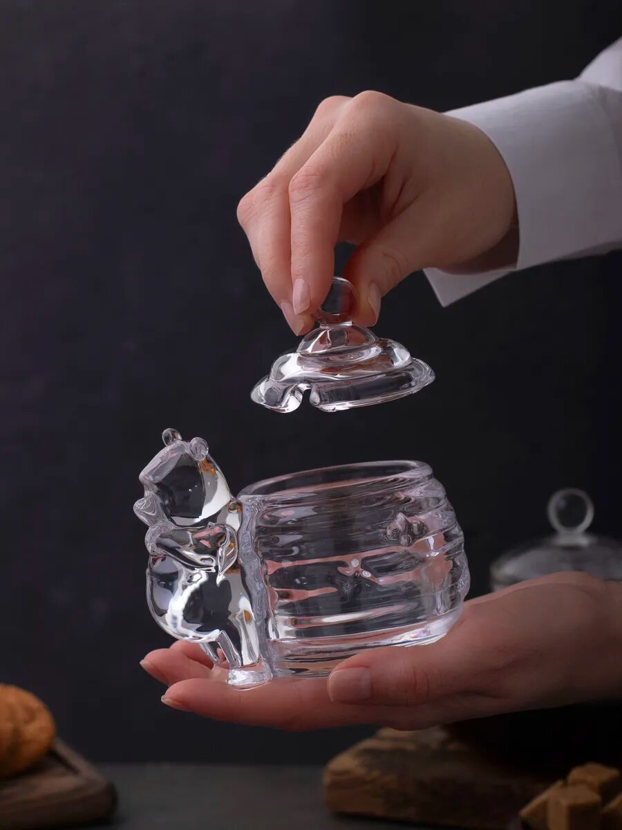 Набор для меда Aura of Bohemia "Медвежонок", 110мл, 3 в 1, стекло, прозрачный — фото 1