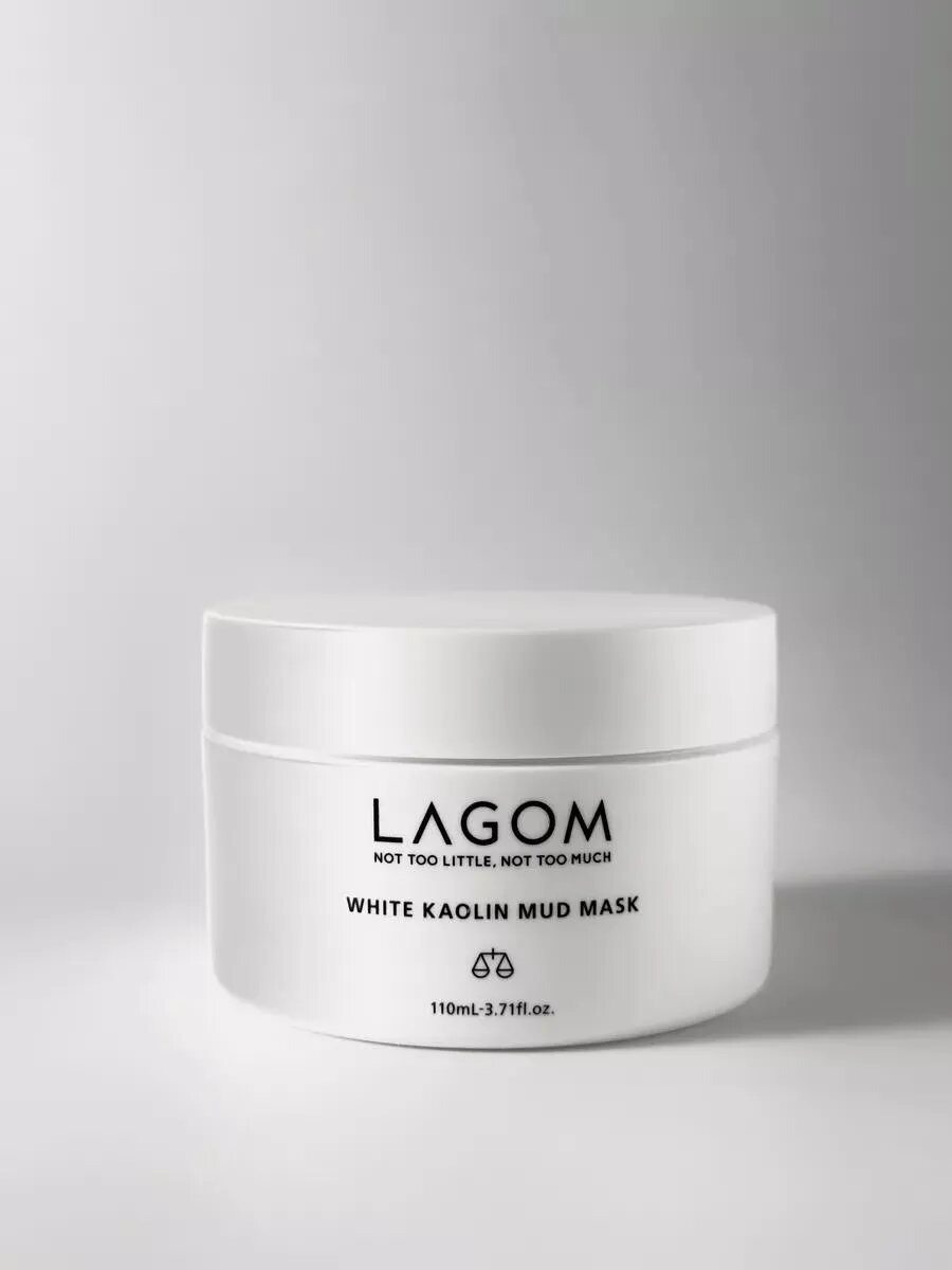 Маска для лица Lagom "White Kaolin Mud", отшелушивающая, 110мл — фото 1
