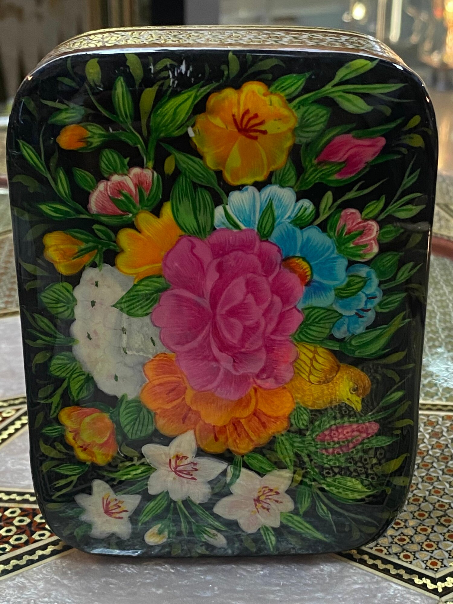 Чехол-Футляр "Персидский базар", для покерных карт, ручная работа, дерево