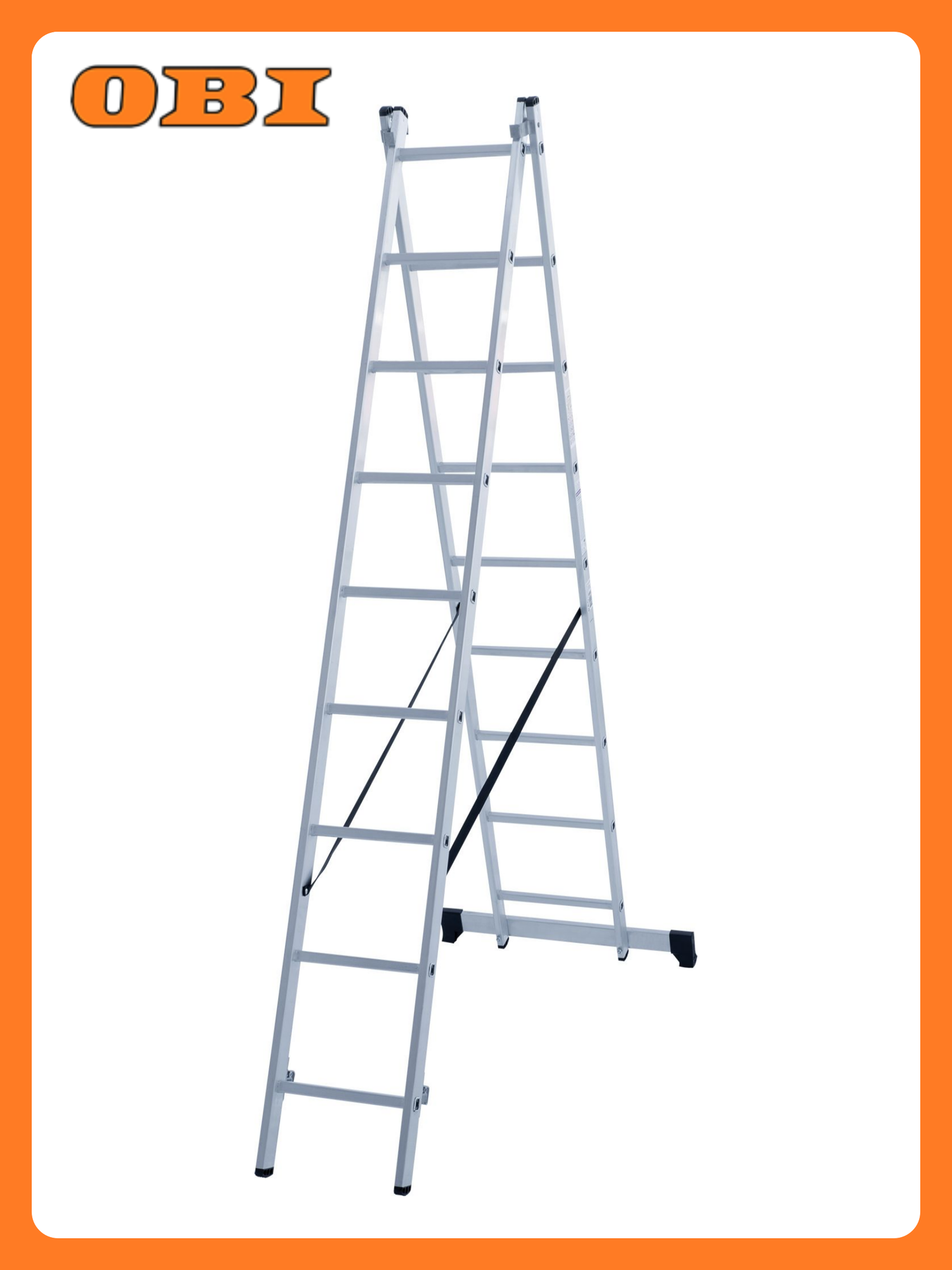 Лестница алюминиевая Новая Высота NV 1220 2 секции 9 ступеней