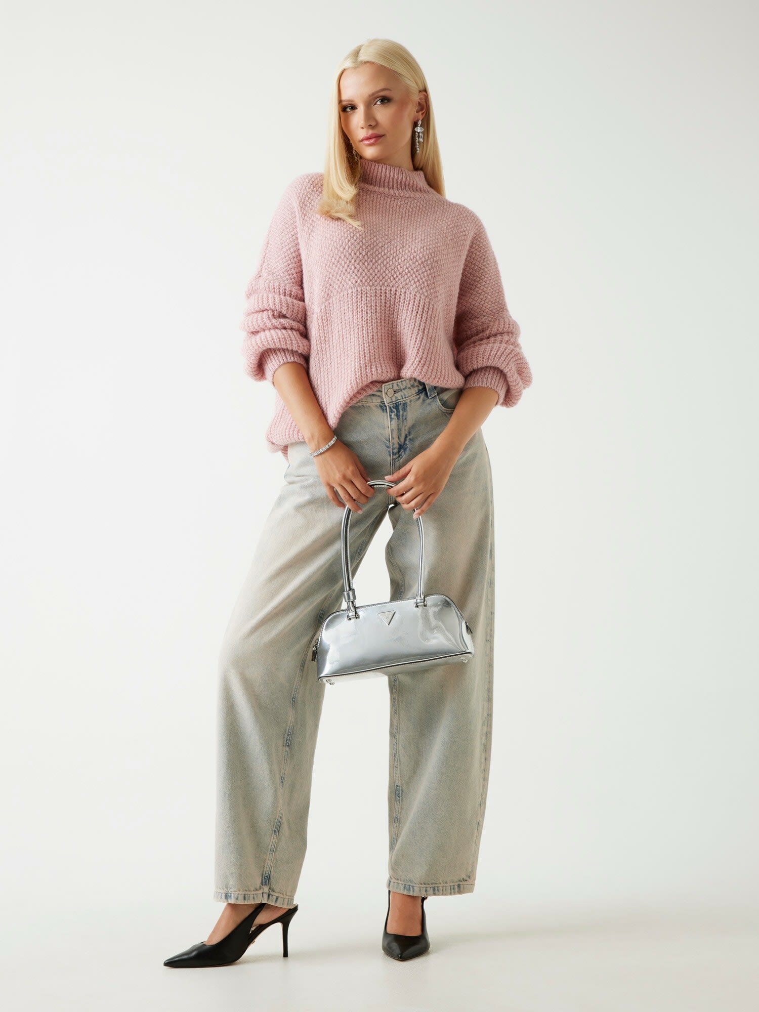 Свитер GUESS, размер M, , розовый — фото 1