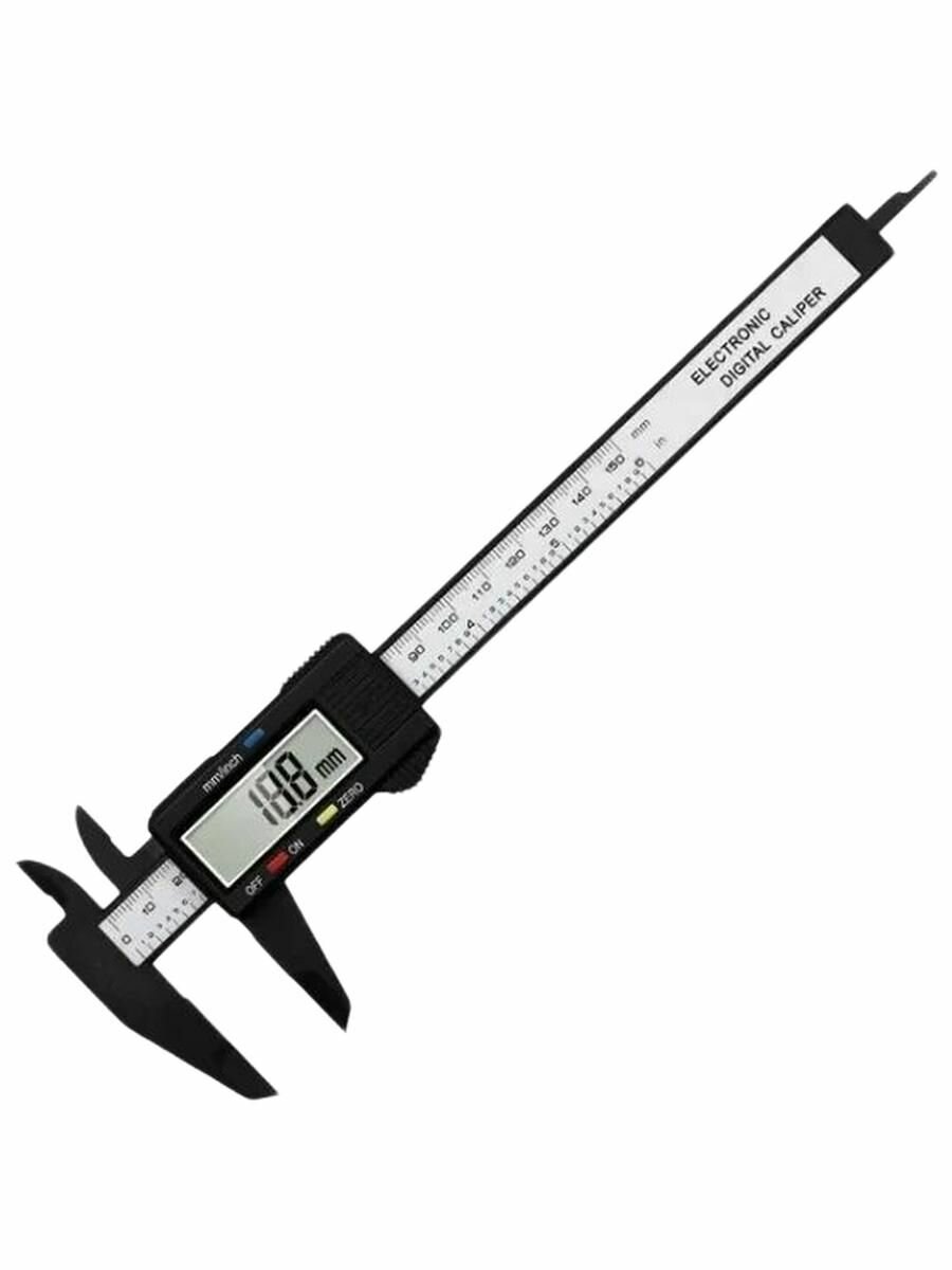 Штангенциркуль электронный цифровой глубиномер 0-150 мм / черный