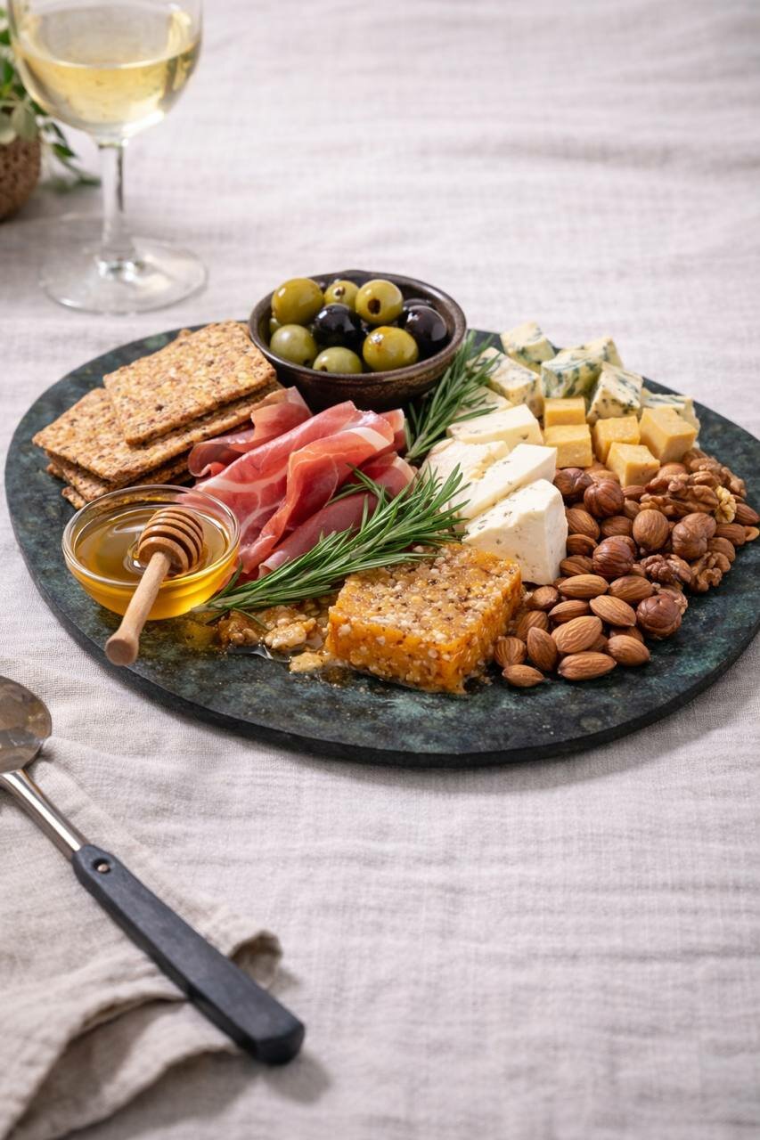 Тарелка MALIMONO "Зеленая патина", алюминий, 427153, диаметр 32 см