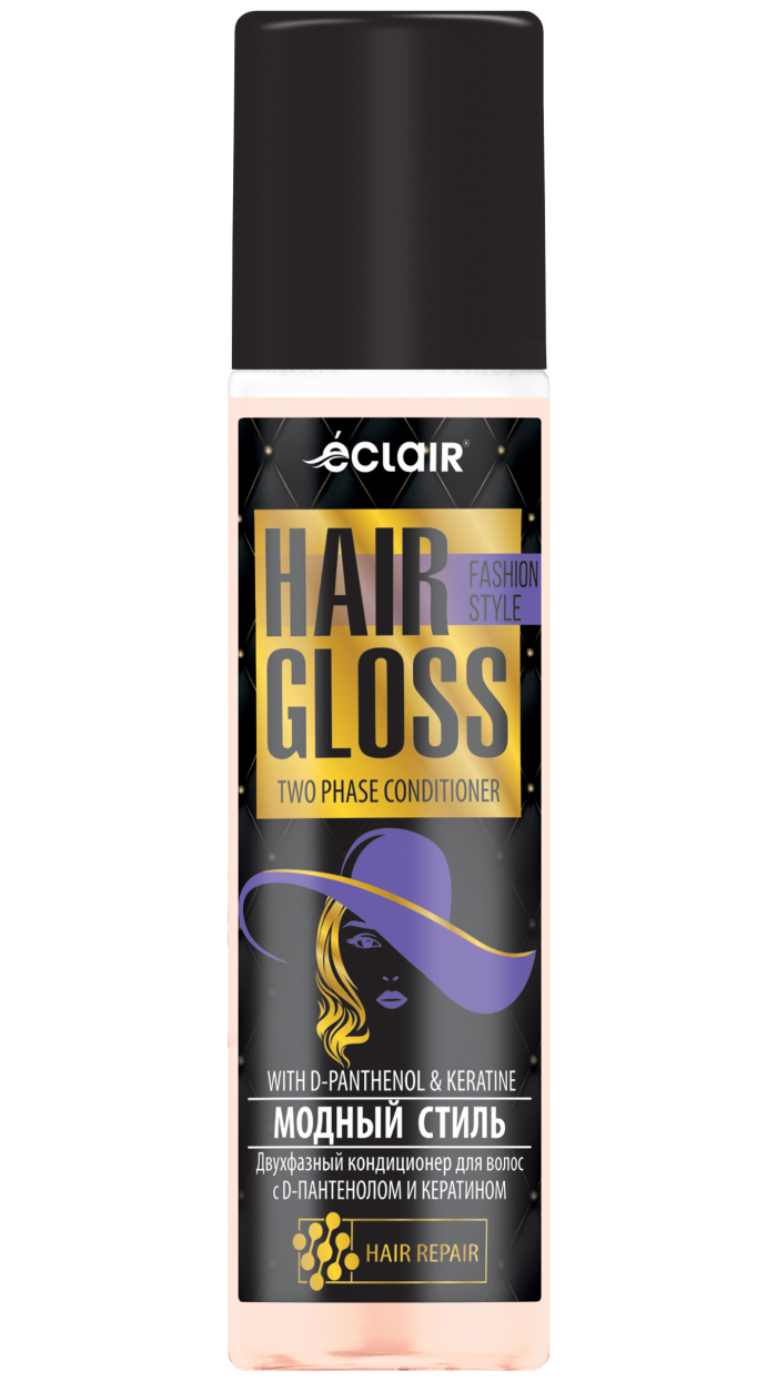 Кондиционер для волос ECLAIR Hair Gloss "Модный стиль", защита цвета, для всех типов, 200 мл