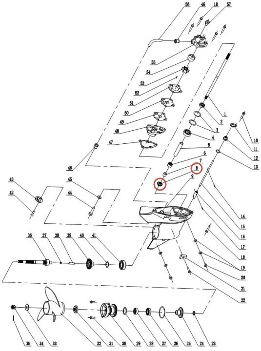 Шестерня ведущая пиньон для бензинового лодочного мотора HANGKAI 6,0 — фото 1