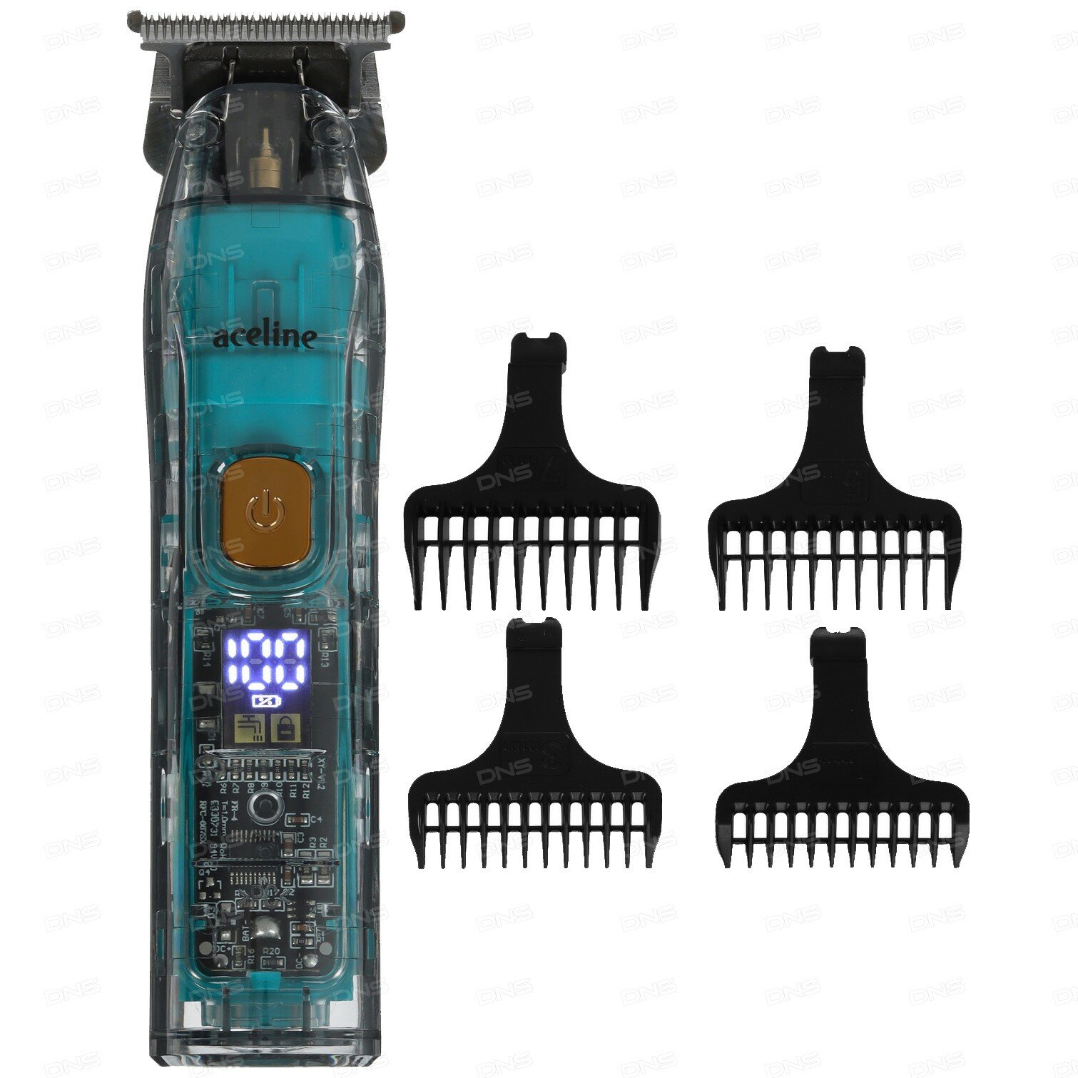 Триммер Aceline HL-667 прозрачный/голубой