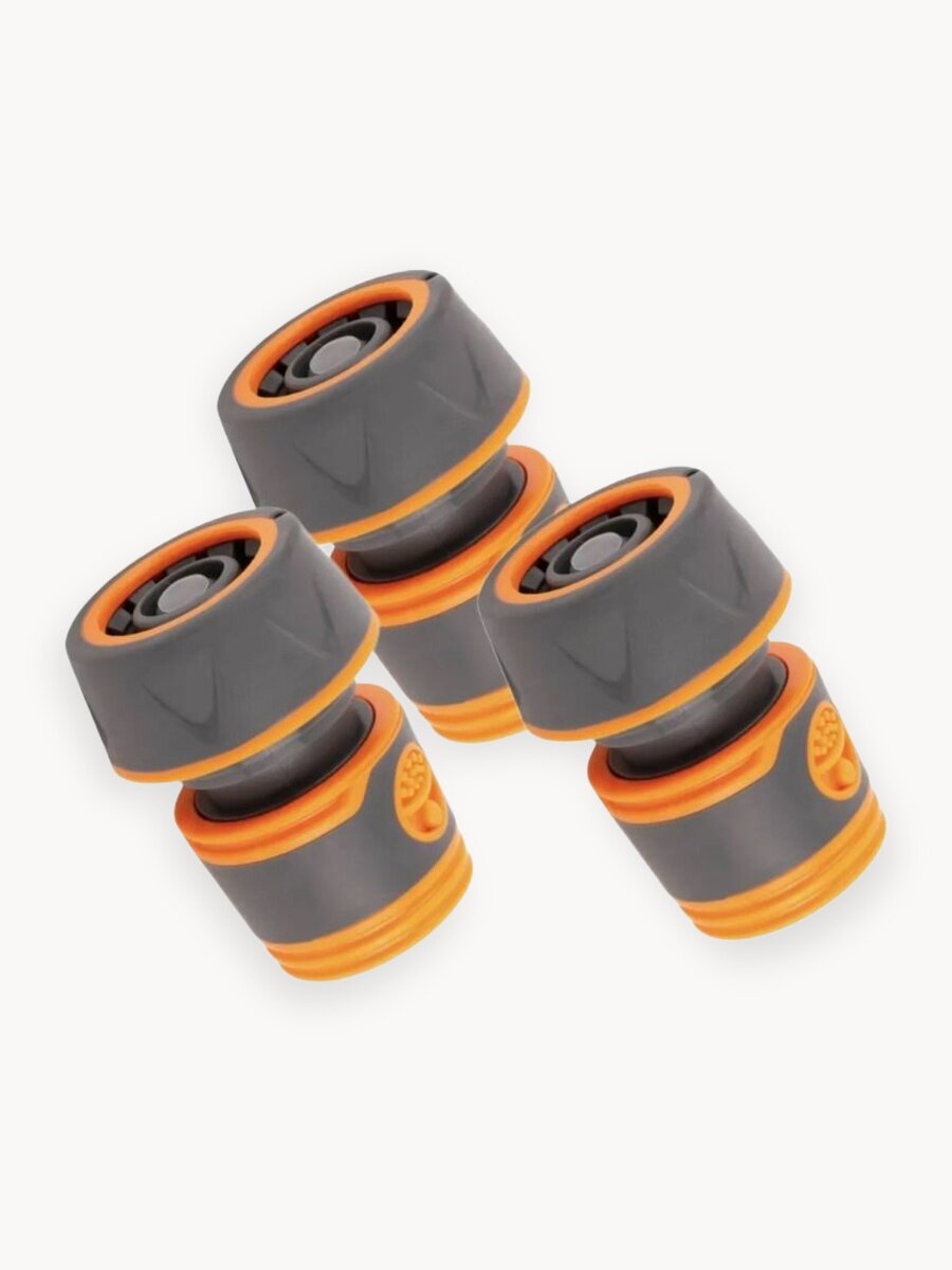 Коннектор для шланга 3/4" быстросъемный, с аквастопом 3 шт