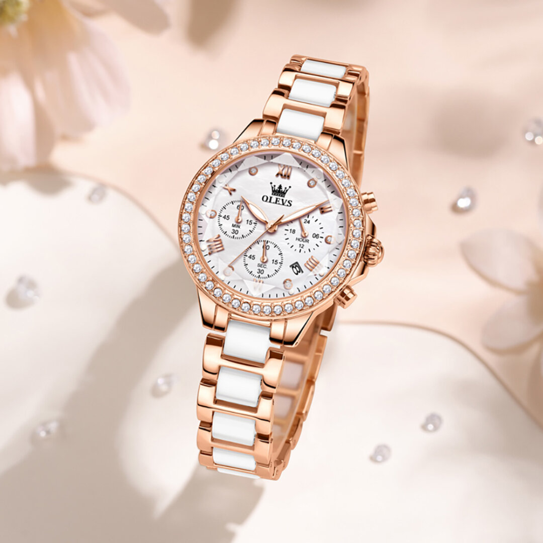Наручные часы Olevs, rose gold/white