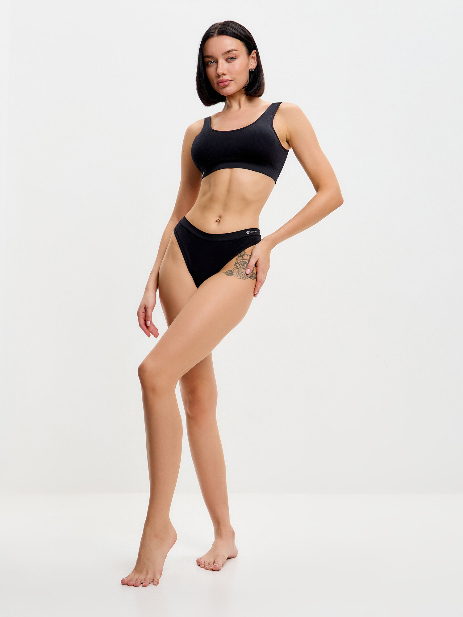 Комплект нижнего белья Rizziano комплект 3 в 1, размер L-XL, черный матовый — фото 1