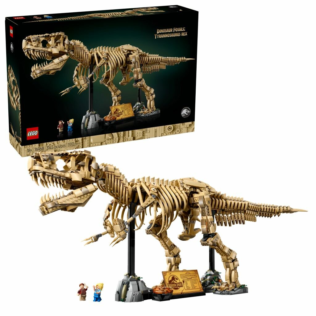 Конструктор LEGO Jurassic World Скелет Тираннозавра 76968, 3145 деталей, от 18 лет