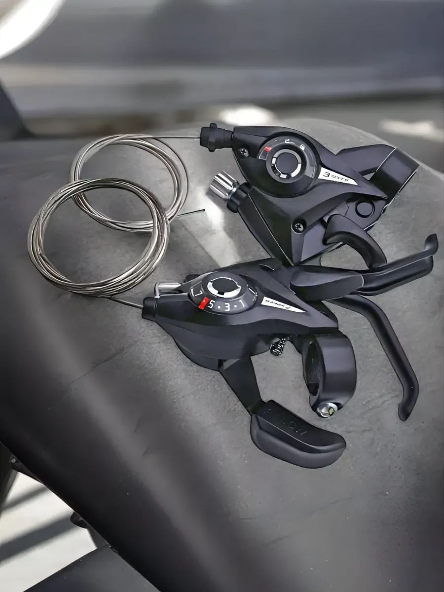 Шифтеры , моноблок, для велосипеда, 3x7 скоростей, с тросами, стальные — фото 1