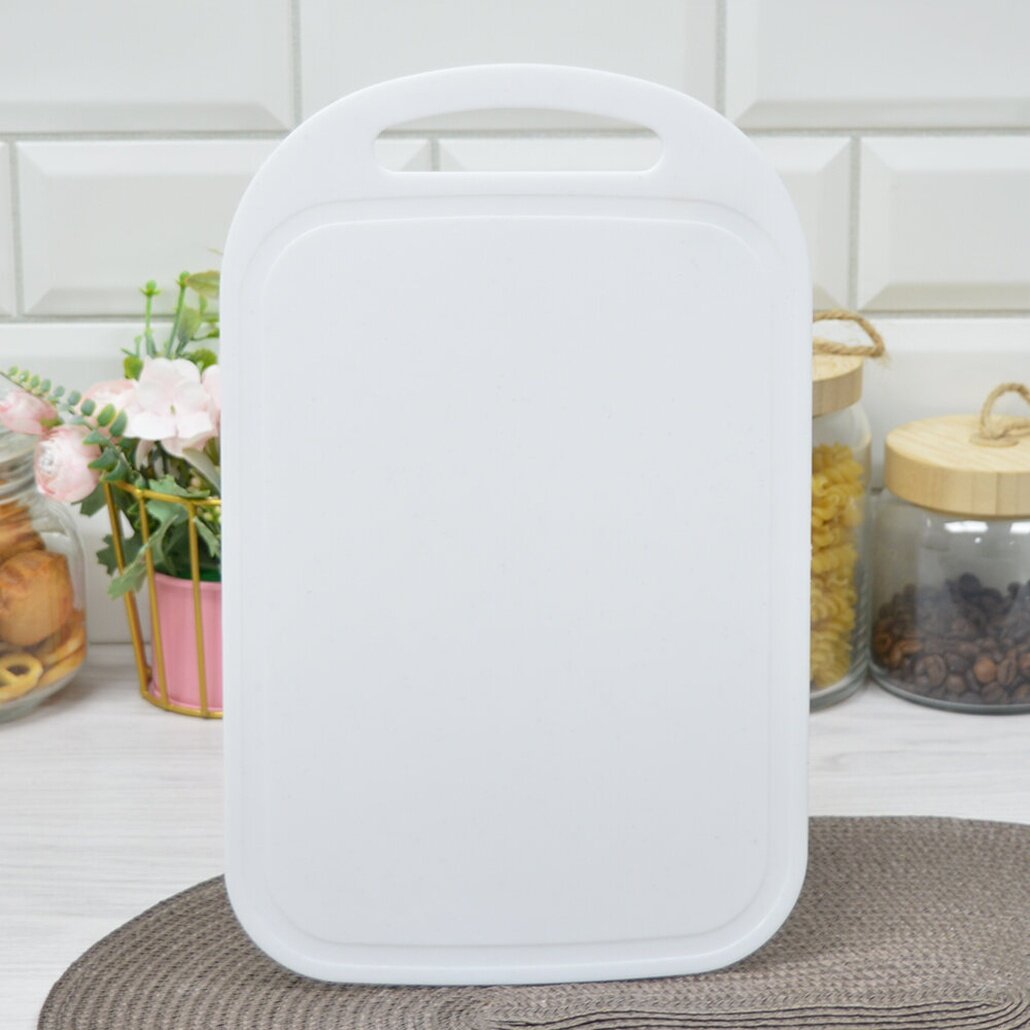 Доска разделочная пластиковая 19х30 см гигиеничная с выемкой для переноски