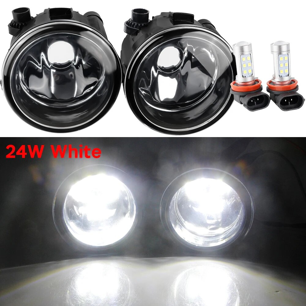 2 х 55 Вт 100 Вт автомобильный противотуманный фонарь со стеклянной крышкой и светодиодной галогенной лампой H11 для Nissan Quest 2011 2012 2013 2014 2015 2016 2017 LED White  Fog Light and Wire