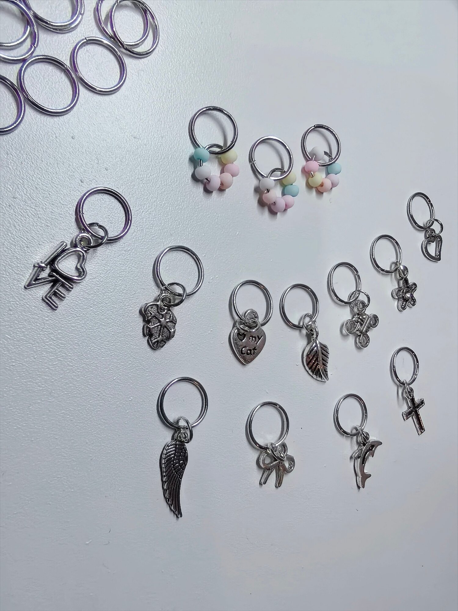 Колечки, подвески на волосы "Маршмеллоу" Ручная работа.