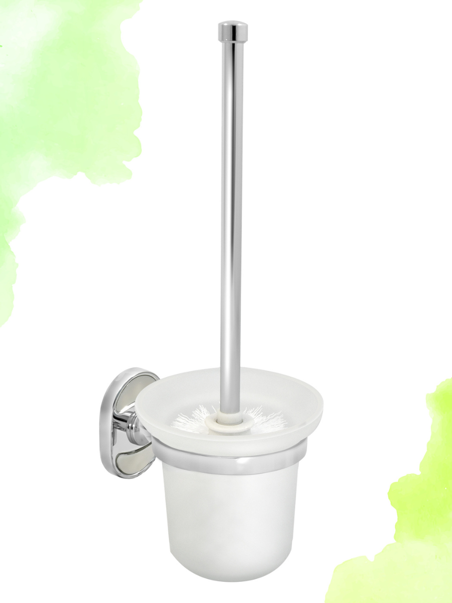 Туалетный ершик "Solinne", хром, стекло-сатин, Коллекция Element — фото 1