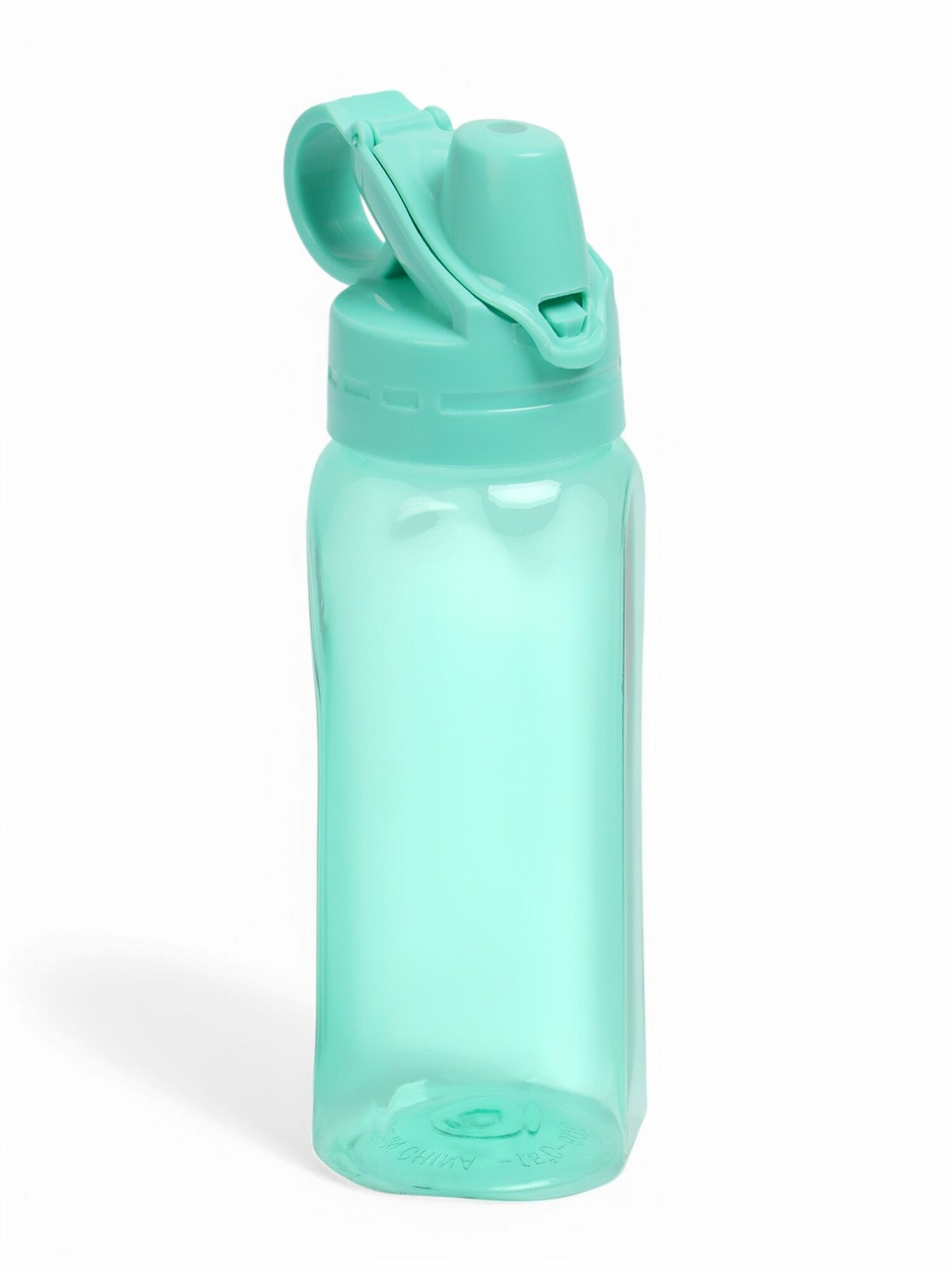 Бутылка для воды спортивная прозрачная, 450 мл, 20 х 8 см, бирюзовая