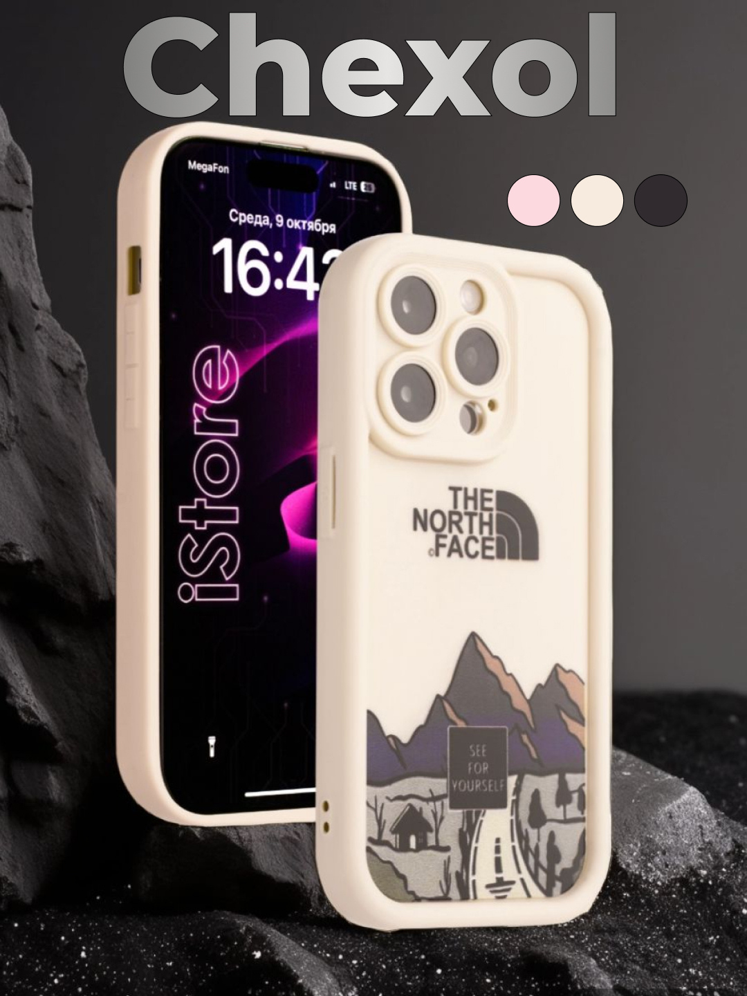Чехол на iPhone 11 силикон, ударопрочный, защита камеры, the north face