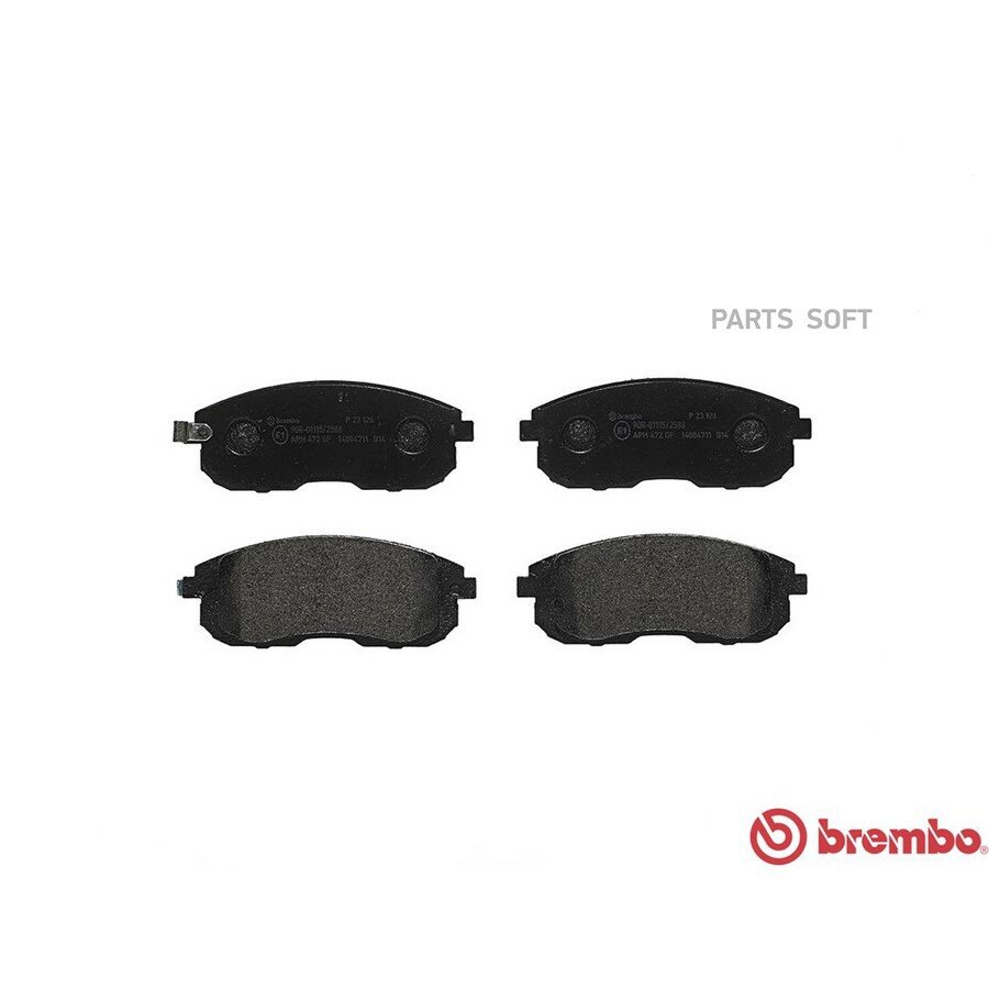 BREMBO P23126 Колодки тормозные дисковые передн. FIAT SEDICI (FY_) 06/06-10/14 / NISSAN CUBE (Z12) 09/07-> / SUZU ()