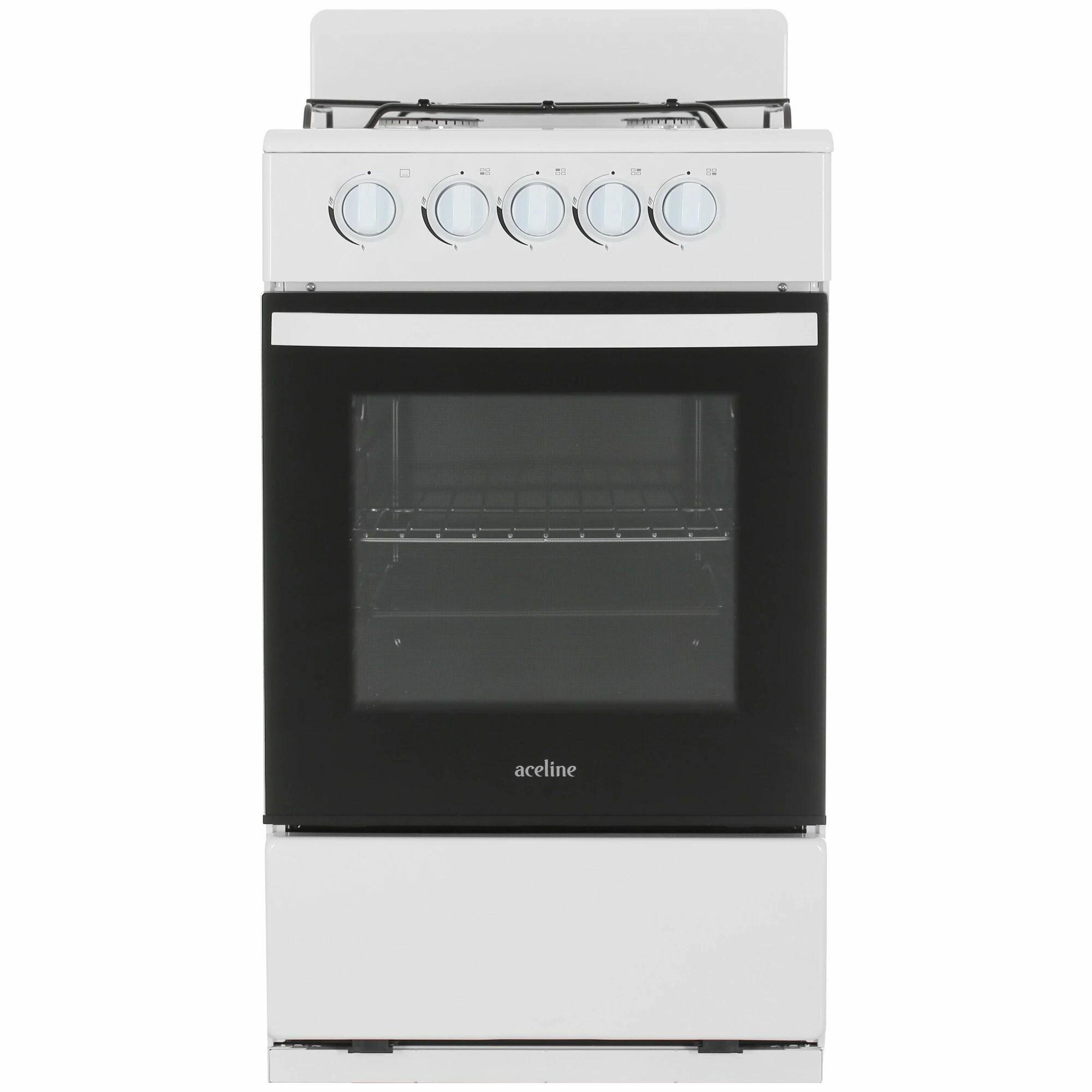 Газовая плита Aceline G15-1W, белая, 4 конфорки, ящик для посуды