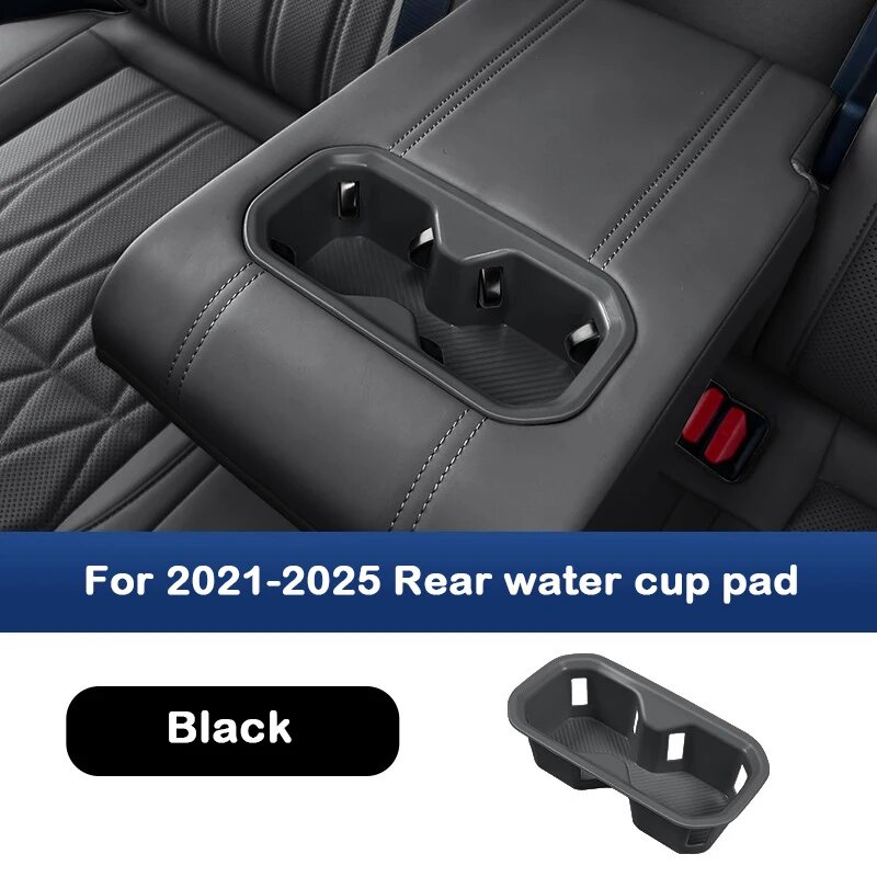 Для Geely Monjaro Xingyue L 2021-2025 силиконовая защитная накладка для чашки воды с центральным управлением чашка для воды задняя защитная крышка с канавками Rear-Black