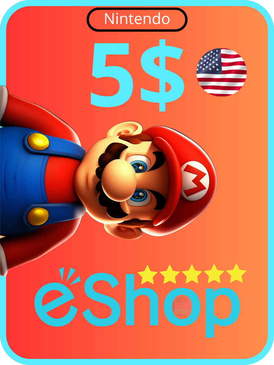Пополнение счета Nintendo eShop Код активации на 5 USD $ | Подарочная карта Nintendo eShop США | Gift card Nintendo USA
