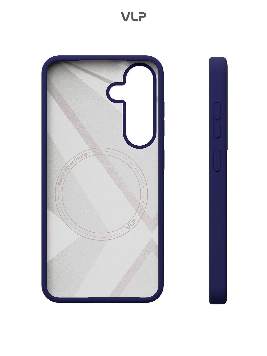 Чехол защитный VLP Aster Case с MagSafe для Samsung S25 Plus, синий — фото 1