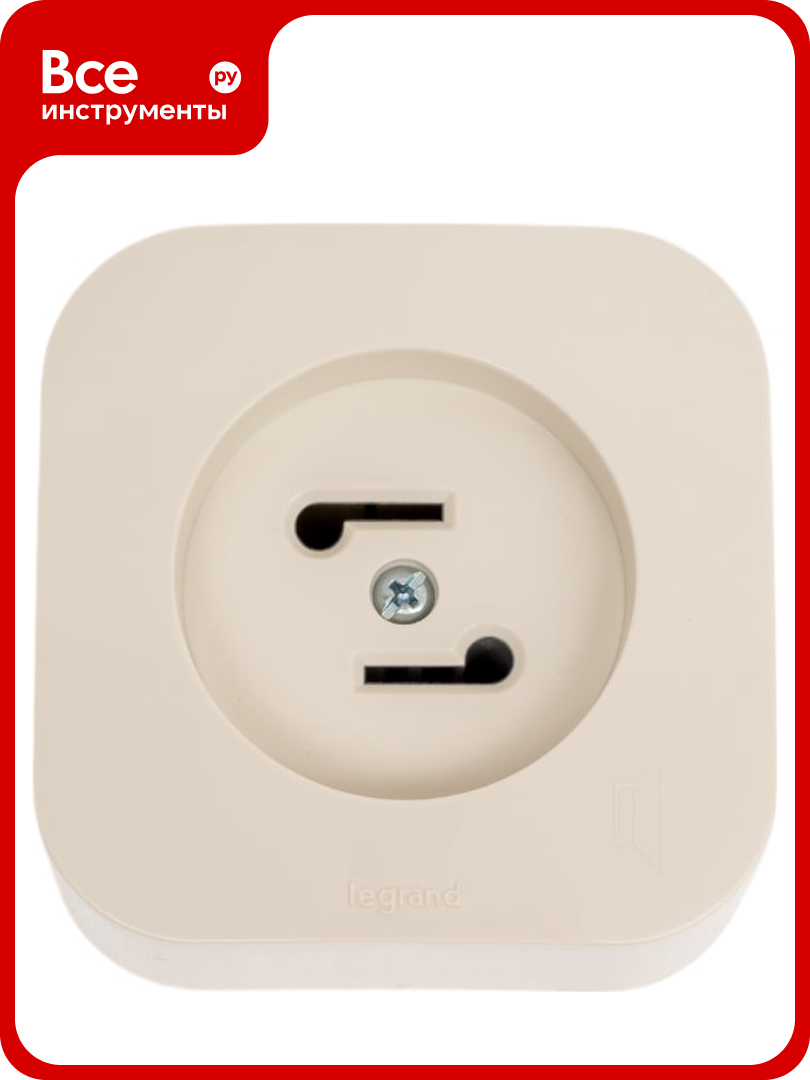 Розетка Legrand для радиотрансляционной сети Quteo IP20 накладной монтаж слоновая кость 782249